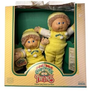 Twin Cabbage Patch Kids Dolls in Box 3901 Vintage 1985 Boys HTF Tooth NRFB READ